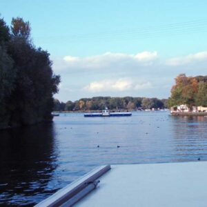 Blick über die Kormoran auf einen See