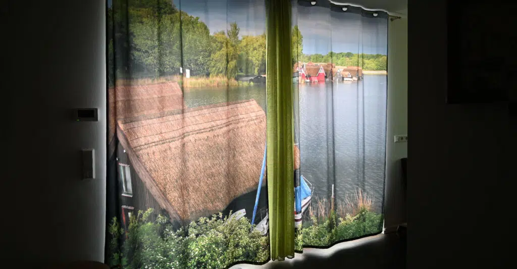 Blick auf den Claassee vom Fenster einer Ferienwohnung